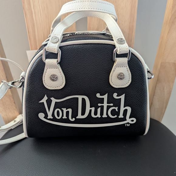 Von Dutch Black and White Mini Bag - Picture 1 of 6